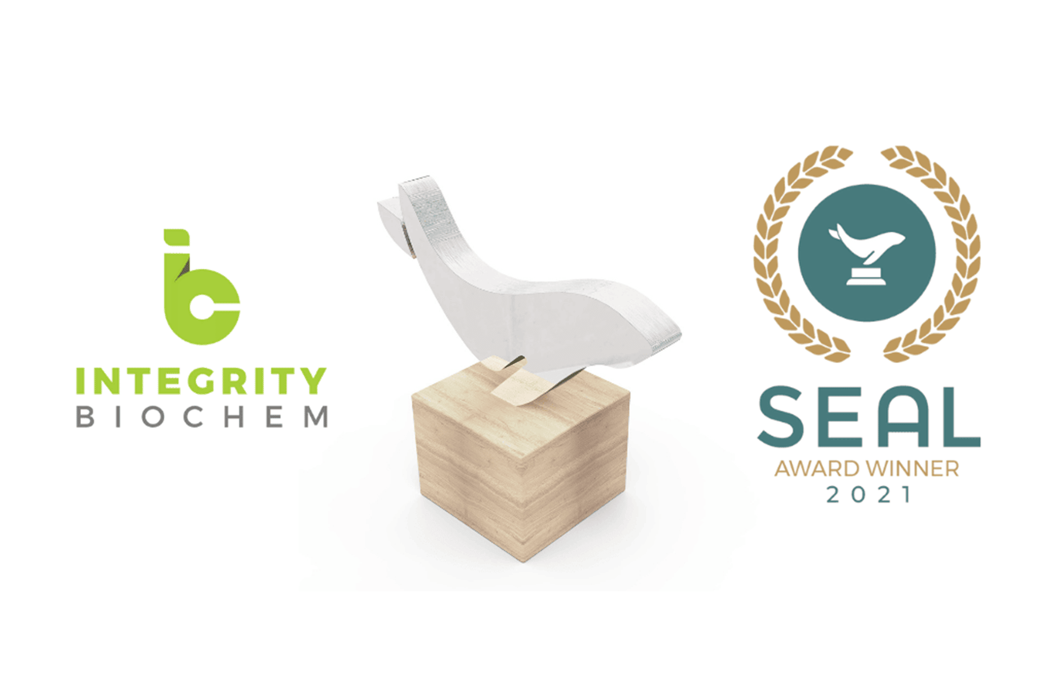 integrity biochem logo with seal award winner 2021 logo