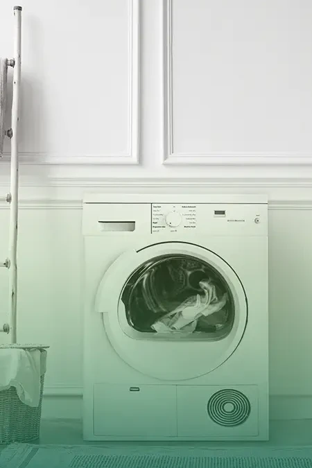 clothes washing machine in a home
