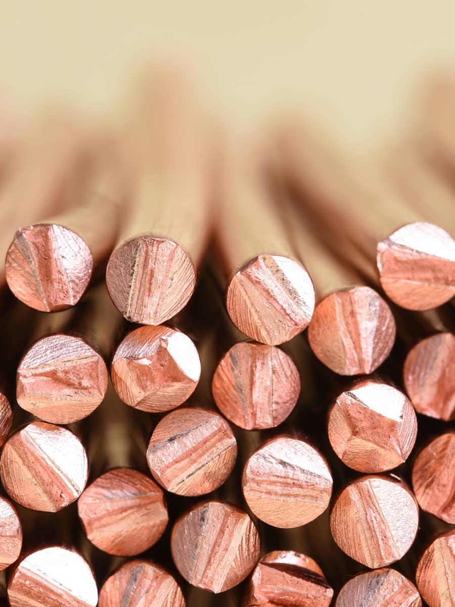 stacked copper rods