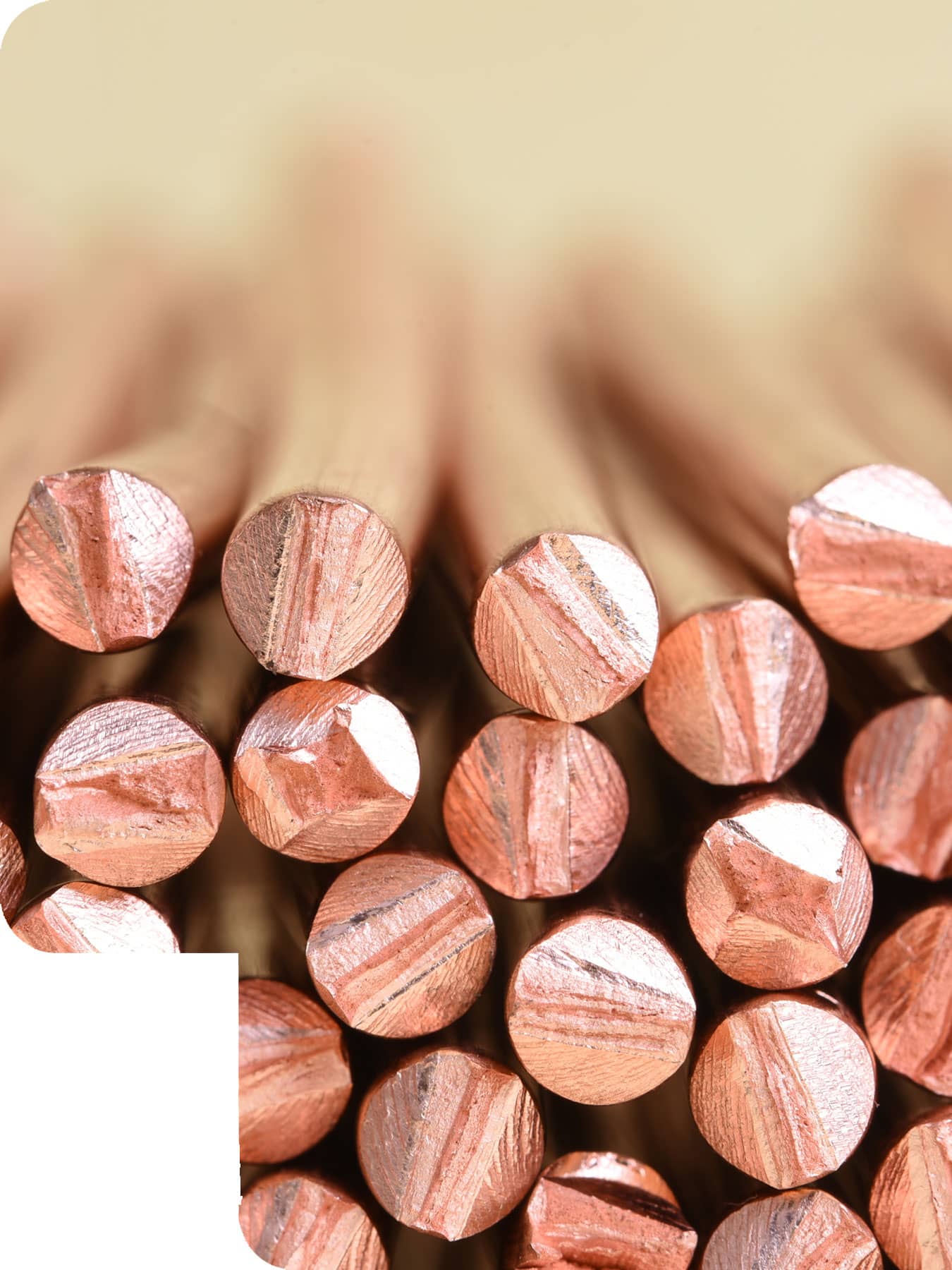 stacked copper rods