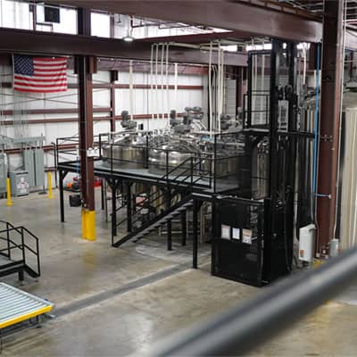 Factory with USA Flag